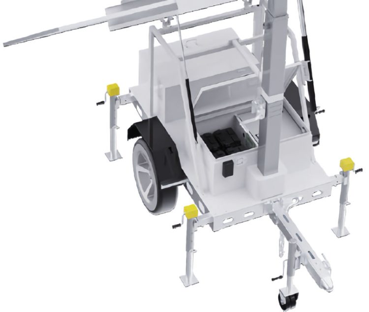 Protect your property with LumiGuardian Solar Security Trailer TG-113A. Featuring durable construction, advanced technology, and 7-10 days of autonomous power, this single axle trailer is the ultimate solution for all your security needs. With features like retractable mast, cloud-based recording, corrosion protection, flashing lights, floodlight, and speakers, it offers maximum deterrence against intruders. Plus, it's resistant against strong winds and has an IP67 rating for added durability. DOT approved and compatible with third-party cameras, this trailer is a reliable choice for complete security. Get yours now for a full solar security solution Integrated Electrical Box.