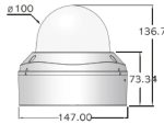 The Eyemax UVI-8712V dome camera features 4K 8.3MP resolution, IP68 protection, anti-IR reflection, and advanced features like DNR and WDR. 3.6-10 mm varifocal lens options and enjoy 24/7 monitoring with 10 COB IR LEDs. Available in ivory or white, Dimensions. Order now!