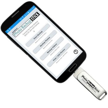 Effortlessly back up and organize your photos and videos with the PBN-OU-128 Photo Backup Stick Omega. Compatible with all devices and includes automatic backup and duplicate removal. No subscriptions, just a one-time purchase. View and edit photos with the built-in software on Android Devices.