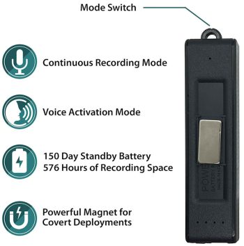 Get the ultimate covert recording tool with the PBN-Tec K-BANK Long Life Covert Audio Recorder. With up to 150 days of standby time and 576 hours of recording, it's perfect for discreetly capturing audio. Plus, its power bank disguise makes it even more inconspicuous. Order now and never miss a moment.