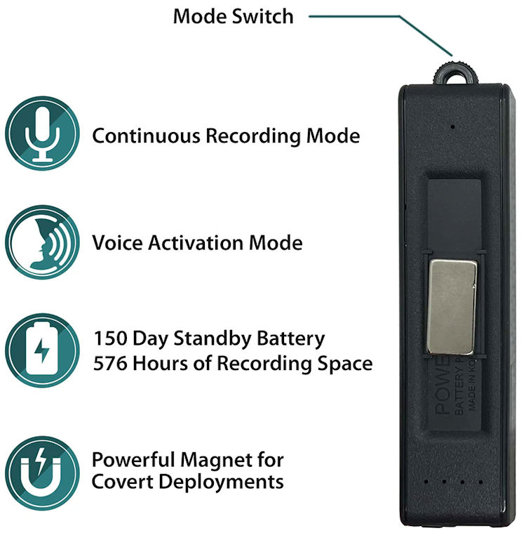 Get the ultimate covert recording tool with the PBN-Tec K-BANK Long Life Covert Audio Recorder. With up to 150 days of standby time and 576 hours of recording, it's perfect for discreetly capturing audio. Plus, its power bank disguise makes it even more inconspicuous. Order now and never miss a moment.