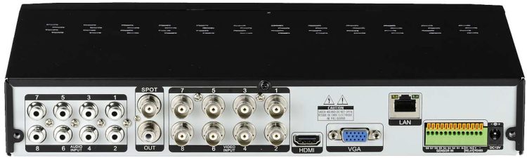 Eyemax TVST PVT3 08N5 8 Channel 5 Megapixel Pentabrid Recording HD TVI CVI AHD IP Back View