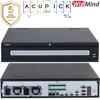 Dahua N98A7N 8K NVR from the WIZMIND Series. Built-in deep learning modules and advanced analytics for efficient surveillance. Supports up to 32MP recording and 8K playback. Customizable with 8 SATA ports and RAID support. Multiple ports for easy connectivity. Hot-swappable HDD design for convenience.