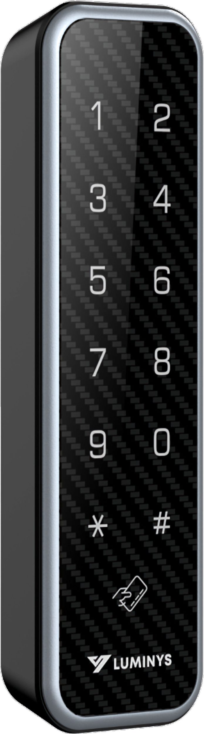 Secure your property with the Luminys RD1PN Mullion Keypad Access Reader. This versatile device offers multiple authentication methods, IP66 ingress protection, and NDAA compliance for reliable access control Right View.