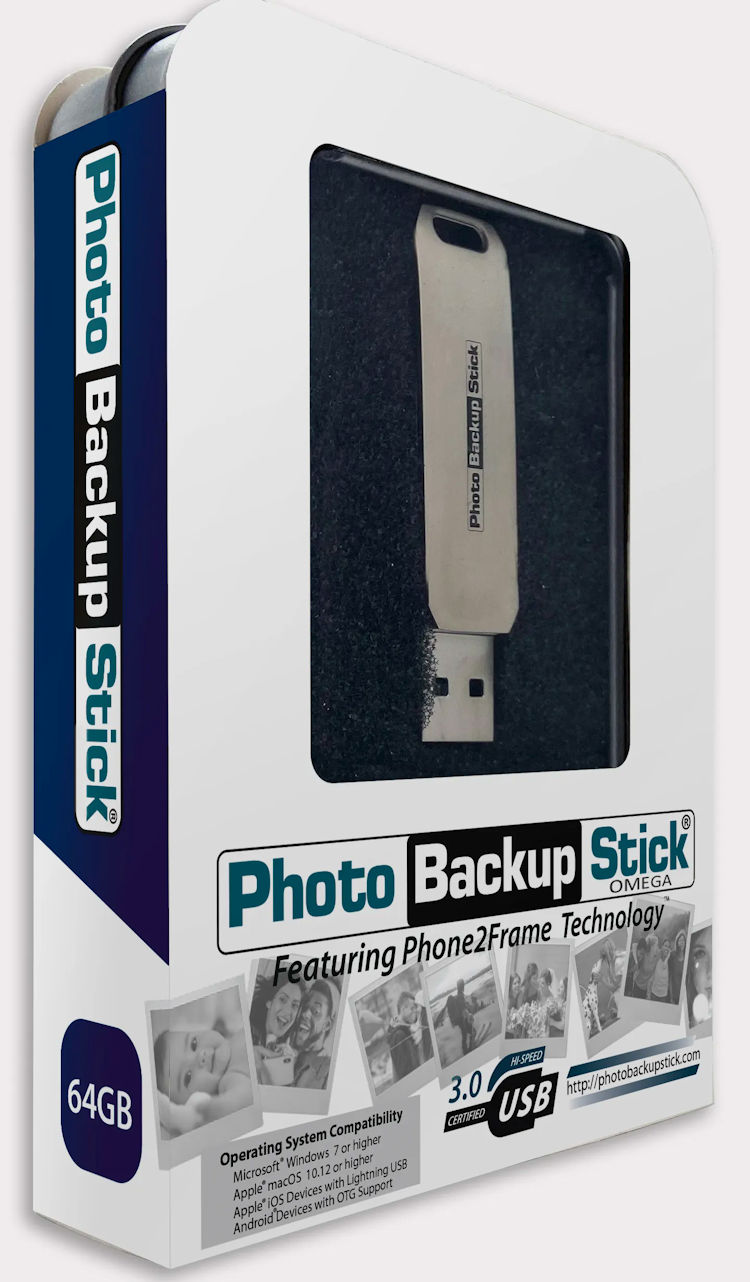 Effortlessly back up and store your precious memories with the PBN-TEC PBN-OU-64 Omega Photo Backup Stick. Compatible with all devices and offers 64GB of storage. Say goodbye to complicated cloud services and subscription fees.