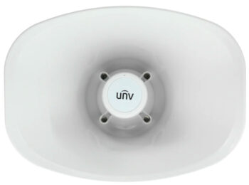 Upgrade your security and public address systems with the Uniview IPS302030-S outdoor IP horn speaker. With 30W power, two-way audio, and PoE support, it's perfect for long-distance coverage and real-time communication. Plus, its rugged design and broad compatibility make it a top choice for any surveillance or VoIP setup. Order now for simplified installation and proactive deterrence in any environment.
