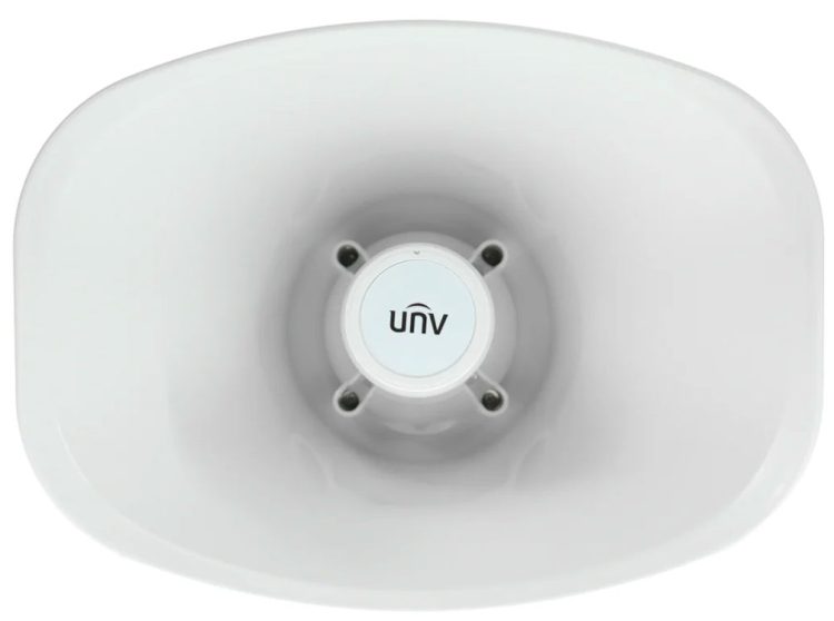 Upgrade your security and public address systems with the Uniview IPS302030-S outdoor IP horn speaker. With 30W power, two-way audio, and PoE support, it's perfect for long-distance coverage and real-time communication. Plus, its rugged design and broad compatibility make it a top choice for any surveillance or VoIP setup. Order now for simplified installation and proactive deterrence in any environment.