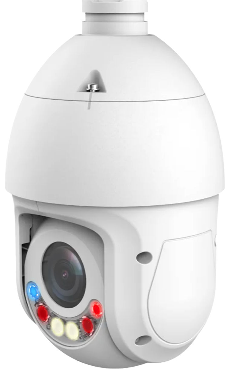 Upgrade your security with Eyemax NPT-IR-E4225-S1S, a 4MP PTZ IP camera featuring WIZSENSE AI, 25x optical zoom, and Starlight technology for superior low-light performance. With active deterrence, red and blue warning lights, and a siren, this camera actively deters intruders. It also includes advanced IVS and smart motion detection for accurate alerts. Suitable for outdoor use, it supports PoE+ or 12VDC power and has two-way audio capabilities. Protect your property with Eyemax NPT-IR-E4225-S1S.