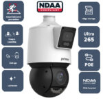 Upgrade your surveillance game with Eyemax NPT-R42AD-SW25, an AI 4MP dual-lens IP PTZ camera. Featuring advanced auto-tracking and 25x optical zoom, this camera delivers crystal clear images day and night. With intelligent perimeter protection and local edge storage, it is perfect for outdoor use. Get yours now!