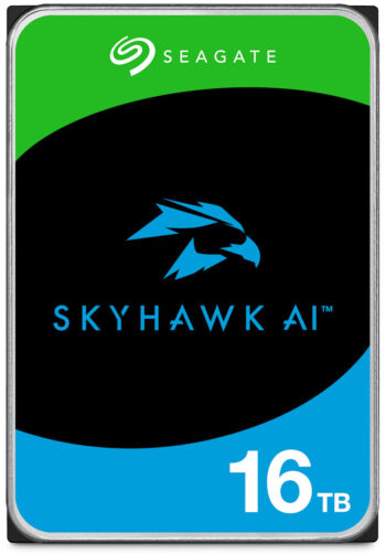 Optimize_Surveillance_with_Seagate_SkyHawk_ST16000VE002_16TB_Hard_Drive_for_AI_Video_Analytics_Front_View Upgrade your surveillance system with the Seagate SkyHawk ST16000VE002 16 TB hard drive. Designed for 24/7 use with AI video analytics, 7200 RPM speed, and ImagePerfect™ AI Firmware for zero dropped frames. Includes a 3-year Rescue Data Recovery Service plan for added peace of mind.