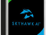 Seagate SkyHawk AI 12 TB hard drive. Designed for 24/7 use, it supports up to 64 HD cameras and 32 AI analytics streams with zero dropped frames. With a 7200 RPM spindle speed and 256 MB cache, it offers reliable performance and a 3-year data recovery plan for added peace of mind.