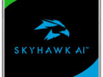 Seagate SkyHawk AI 12 TB hard drive. Designed for 24/7 use, it supports up to 64 HD cameras and 32 AI analytics streams with zero dropped frames. With a 7200 RPM spindle speed and 256 MB cache, it offers reliable performance and a 3-year data recovery plan for added peace of mind.