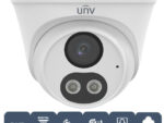 Upgrade your surveillance with the Uniview UAC-T145-AF28LM-DL 5MP ColorHunter turret analog camera. Enjoy flexible night vision and compatibility with major analog formats. With 5MP high-resolution imaging and Smart Dual Light Technology, capture clear video and full-color forensic details up to 131 feet (39.93 m). The 2.8 mm fixed lens provides a wide angle of view, while the built-in microphone allows for high-quality audio transmission. Plus, with an IP67 rating, this camera is built to withstand any weather conditions. Shop now and enhance your security system!
