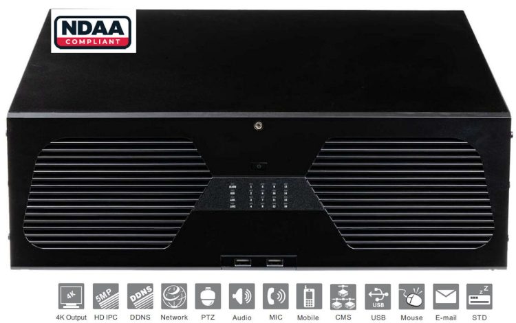 Experience unparalleled security with the Eyemax NVST-TS6128A NVR. NDAA compliant, 128 channels, 8K output, RAID protection, and advanced analytics.