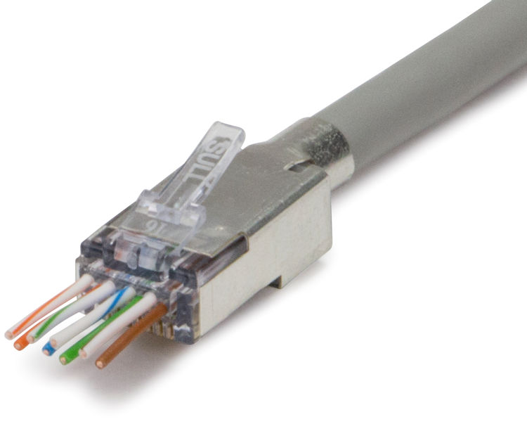 Upgrade your data cable installations with the Platinum Tools 100027C ezEX48 connectors. Designed for Cat6 and Cat6A, with 50-micron gold-plated contacts and metal shielding for optimal signal integrity. Use with the EXO Crimp Frame for easy cutting and crimping. Get yours in a 25-pack clamshell today!