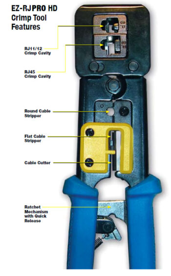 Upgrade your network and telecom cable terminations with the Platinum Tools 100054C EZ-RJPRO HD Crimp Tool. Perfect for industrial and professional setups, it effortlessly trims excess conductors and supports various pass-through connectors. With durable design and precise wiring guides, it's the ultimate tool for high-performance installations. Get yours today!