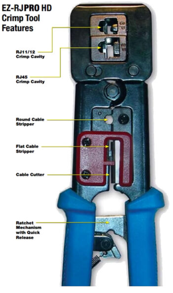 Upgrade your network and telecom cable terminations with the Platinum Tools 100054C EZ-RJPRO HD Crimp Tool. Perfect for industrial and professional setups, it effortlessly trims excess conductors and supports various pass-through connectors. With durable design and precise wiring guides, it's the ultimate tool for high-performance installations. Get yours today!