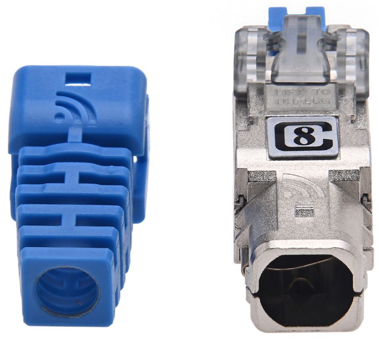 Effortlessly terminate large, shielded cables with the Platinum Tools 106270 Cat8 RJ45 Connector. No crimp tool is required for quick, secure assembly. Perfect for high-bandwidth applications and advanced installations. Get yours now!