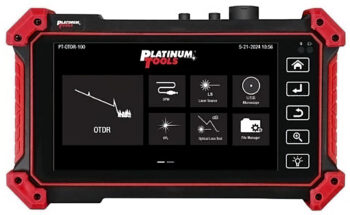 Platinum_Tools_PT-OTDR-100_Handheld_Multi_Functional_Fiber_Optic_and_Copper_Cable_Tester Troubleshoot fiber optic and copper cabling with ease using the Platinum Tools PT-OTDR-100. Dual wavelengths, built-in tools, and long range make it a must-have for field technicians and network engineers.