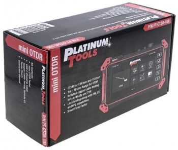 Troubleshoot fiber optic and copper cabling with ease using the Platinum Tools PT-OTDR-100. Dual wavelengths, built-in tools, and long range make it a must-have for field technicians and network engineers.