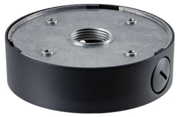 Protect your B Series Turret IP cameras with the Eyemax CM-JB01-B-B junction box. Weatherproof and secure, it conceals wiring and prevents damage. Available in black.