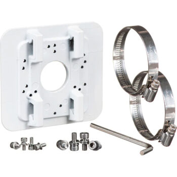 Secure your security cameras with the Luminys LUM-P02 pole mount bracket. Durable aluminum construction fits poles Φ3.15 in. to 5.91 in. Perfect for parking, perimeter, and traffic surveillance. #Luminys #SecurityCameras #PoleMount.