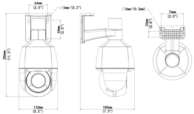 Secure your property with the Uniview IPC6325LFW-AX5C-VG, a high-performance 5MP mini PTZ camera featuring AI, dual-light night vision, and proactive deterrence. With 5x optical zoom and smart intrusion prevention, it captures clear color imagery even in low light. Perfect for outdoor and large indoor perimeters, this camera is also NDAA compliant for government installations.