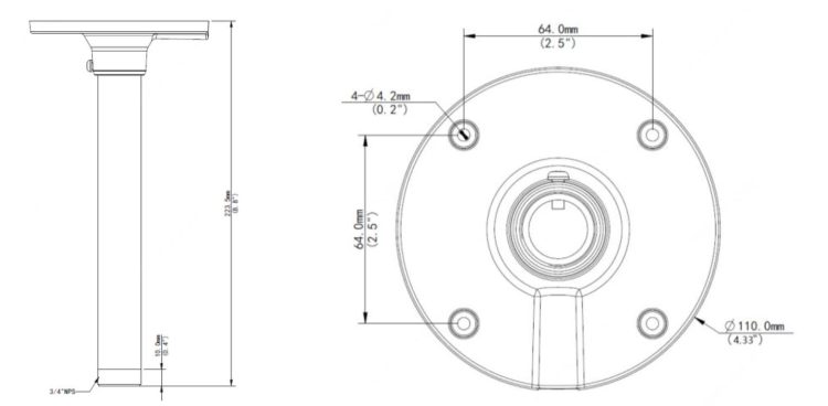 Upgrade your security camera installation with the Uniview TR-CM24-IN pendant mount bracket. Made for Uniview fixed dome cameras, it provides 0.73 feet (22.25 cm) of extension for optimal positioning. Durable aluminum alloy and professional white finish. Combine with an extension pipe for higher ceilings.