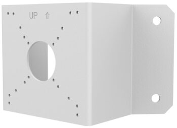 Securely install bullet and vandal-resistant dome cameras on external corners with Uniview's heavy-duty TR-UC08-C bracket. Durable aluminum alloy and weather-resistant finish. NDAA compliant.