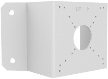 Securely install bullet and vandal-resistant dome cameras on external corners with Uniview's heavy-duty TR-UC08-C bracket. Durable aluminum alloy and weather-resistant finish. NDAA compliant.