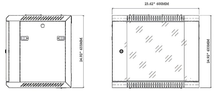 Securely store and organize your network equipment with the Collsam RA-AS06-04-12 lockable rack mount cabinet. Versatile design for wall or flat surface setup, with customizable door and ventilation options. Easy equipment maintenance with a quick-open door and grounding earth kit included.