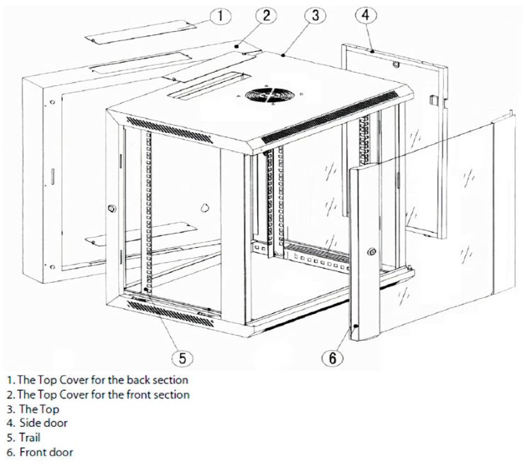 Securely store and organize your network equipment with the Collsam RA-AS06-04-12 lockable rack mount cabinet. Versatile design for wall or flat surface setup, with customizable door and ventilation options. Easy equipment maintenance with a quick-open door and grounding earth kit included.