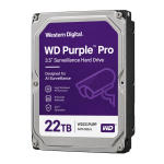 Western Digital WD221PURP 22TB Purple Pro surveillance hard drive front view