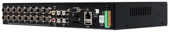 ExacqVision IEN16-1U 16-channel HD video encoder upgrades analog CCTV to IP with H.264/H.265, 8MP support, and VMS integration.