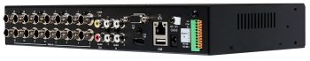 ExacqVision IEN16-1U 16-channel HD video encoder upgrades analog CCTV to IP with H.264/H.265, 8MP support, and VMS integration.