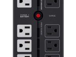 CyberPower CP1500PFCLCD UPS delivers AVR, LCD monitoring, and surge protection for PCs and networks, 1500 VA / 1000 Watts capacity, Pure Sine Wave 12 total NEMA 5-15R Outlets (6 battery backup & surge, 6 surge-only), ~2.5 minutes at full load; ~10 minutes at half load Runtime.