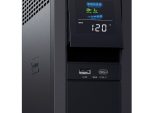 CyberPower CP1500PFCLCD UPS delivers AVR, LCD monitoring, and surge protection for PCs and networks, 1500 VA / 1000 Watts capacity, Pure Sine Wave 12 total NEMA 5-15R Outlets (6 battery backup & surge, 6 surge-only), ~2.5 minutes at full load; ~10 minutes at half load Runtime.