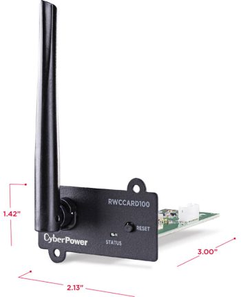 The CyberPower RWCCARD100 is a wireless remote management adapter designed for UPS systems. Allows you to monitor your UPS vitals via the web or a mobile app. Supports 2.4 GHz IEEE 802.11b/g/n protocols connect wirelessly