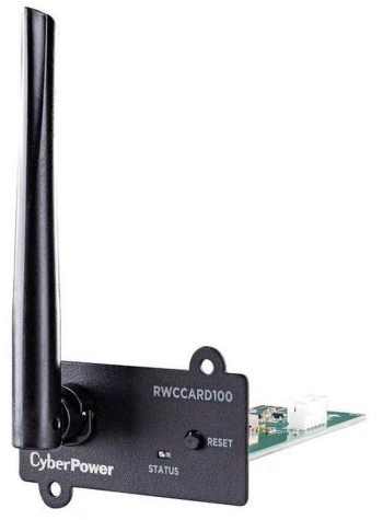 The CyberPower RWCCARD100 is a wireless remote management adapter designed for UPS systems. Allows you to monitor your UPS vitals via the web or a mobile app. Supports 2.4 GHz IEEE 802.11b/g/n protocols connect wirelessly
