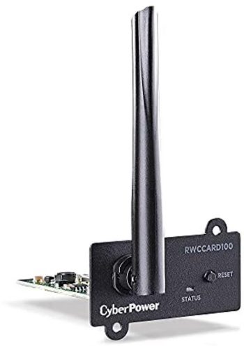 The CyberPower RWCCARD100 is a wireless remote management adapter designed for UPS systems. Allows you to monitor your UPS vitals via the web or a mobile app. Supports 2.4 GHz IEEE 802.11b/g/n protocols connect wirelessly