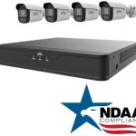Uniview EK-S31P4B44T1-V2 4-channel 4MP IP camera kit with PoE NVR, 1 TB HDD, weatherproof cameras, and remote viewing for home or business.