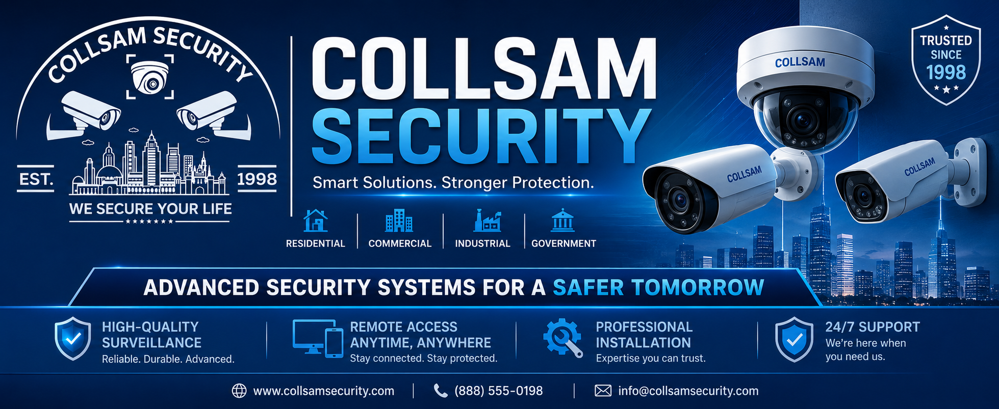 Collsam Security is a trusted security systems vendor and integrator based in Murrieta, California. The company serves commercial, residential, government, and nonprofit clients with dependable physical security solutions.