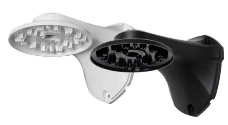 Eyemax DO-WB201 plastic dome camera wall mount offers secure support, concealed wiring, and a sleek black or white finish.
