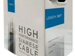 The model number CB-CP-B05BL-SB refers to a 500-foot spool of Telpix RG59 Siamese Coaxial Cable. It is primarily used for closed-circuit television (CCTV) analog camera installations to run both video signals and electrical power through a single split-type cable structure. Siamese (Coaxial + Power combined) 500 feet (152.4 m), RG59 Coaxial with 30% Copper-Clad Aluminum (CCA) 18 AWG, 2-conductor wire (used for 12V DC or 24V AC camera power). The split-type design allows you to easily separate the power and video strands at the ends of your runs.