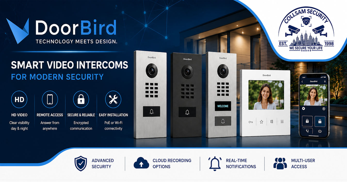 DoorBird video door stations and smart intercom solutions from Collsam Security