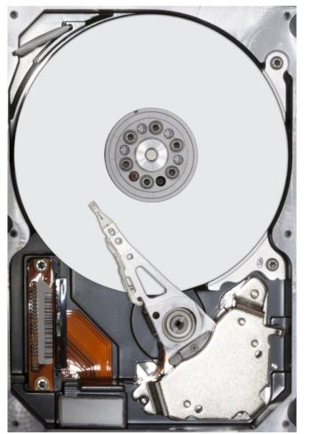 Internal hard drive platter and actuator components