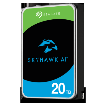 Seagate SkyHawk AI ST20000VE002 20TB surveillance hard drive right-angle view