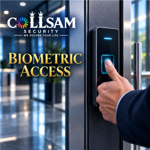 Collsam biometric access security system with fingerprint authentication.