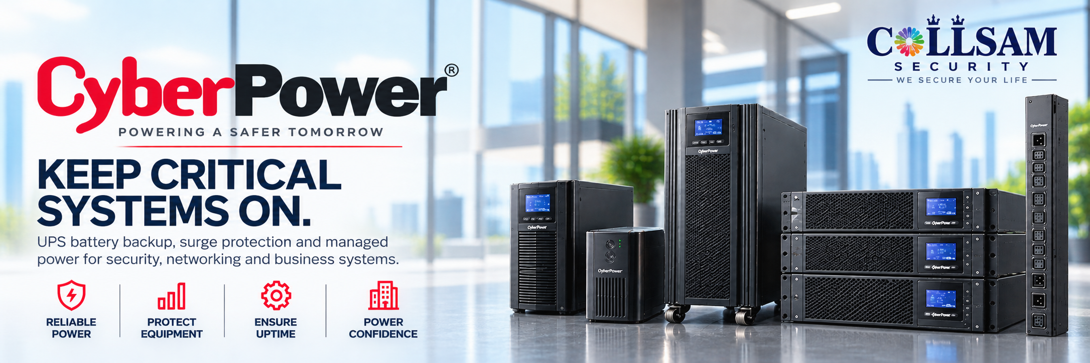 CyberPower UPS battery backup, surge protection and managed power solutions
