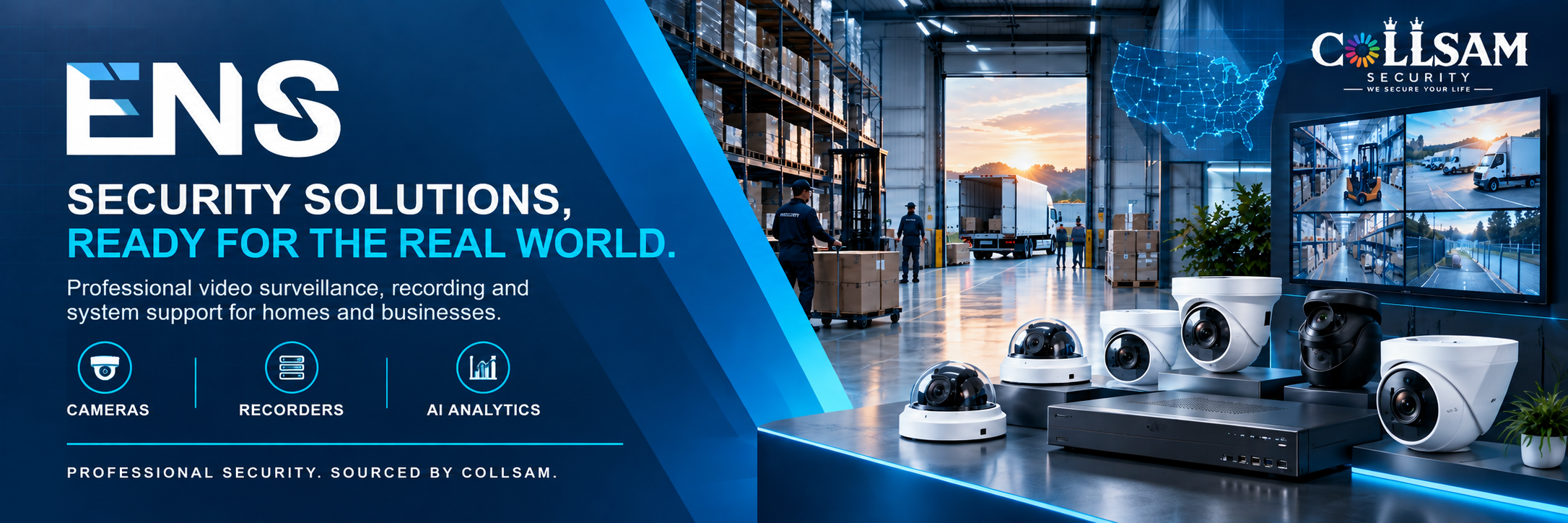 ENS Security cameras, video recorders and AI surveillance solutions
